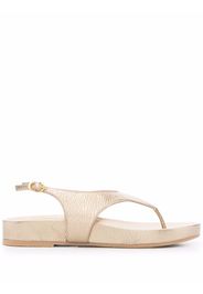 Stuart Weitzman metallic-effect open-toe sandals - Oro