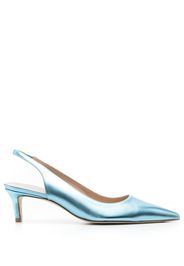 Stuart Weitzman metallic-effect pointed pums - Blu