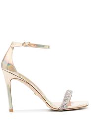 Stuart Weitzman crystal-embellished iridescent sandals - Oro