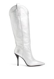 Stuart Weitzman western-style metallic high boots - Argento