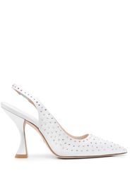 Stuart Weitzman crystal-embellished slingback pumps - Bianco