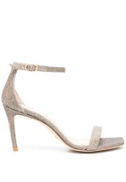 Stuart Weitzman SimpleCurve 50mm glitter sandals - Toni neutri