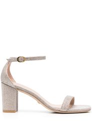 Stuart Weitzman single strap 85mm leather sandals - Argento