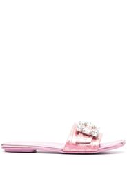 Stuart Weitzman buckled flat slides - Rosa