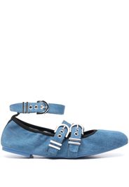 Stuart Weitzman Maverick leather ballerina shoes - Blu