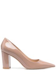 Stuart Weitzman Block 85mm leather pumps - Toni neutri