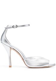 Stuart Weitzman Nudist 100mm metallic-finish sandals - Argento