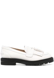 Stuart Weitzman Mila Lift Pearl leather loafers - Bianco
