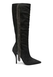 Stuart Weitzman Crystal Fringe 100mm knee-high boots - Nero