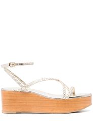 Stuart Weitzman Wovette wedge sandals - Oro