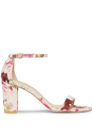 Stuart Weitzman 70mm Nearly floral-print jacquard sandals - Rosso