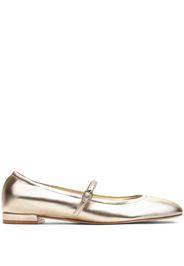 Stuart Weitzman Claris crystal-embellished leather ballerina shoes - Oro