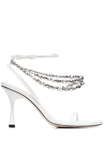 Studio Amelia Trinket 100mm leather sandals - Bianco