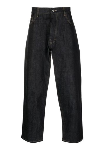 Studio Nicholson cropped wide-leg denim jeans - Blu