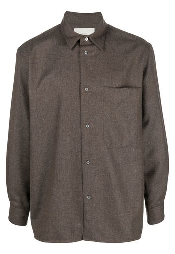 Studio Nicholson Gray wool-blend shirt - Marrone