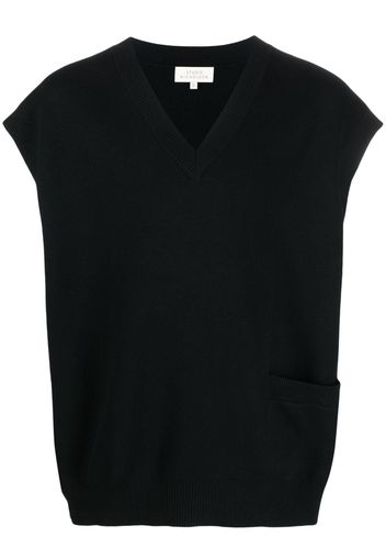 Studio Nicholson V-neck knitted vest - Nero