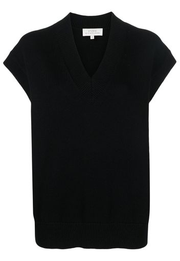 Studio Nicholson knitted cotton-merino vest - Nero