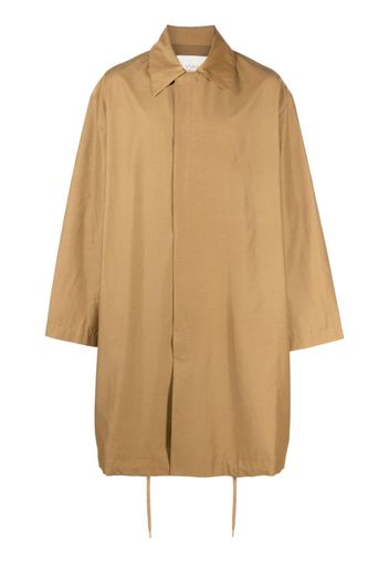 Studio Nicholson knee-length drawstring-hem coat - Marrone