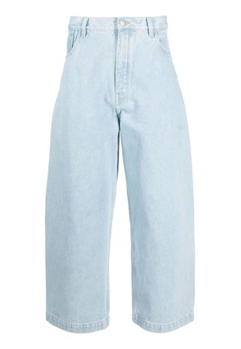 Studio Nicholson cropped wide-leg jeans - Blu