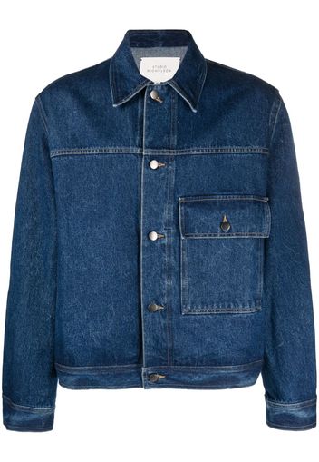 Studio Nicholson patch-pocket denim jacket - Blu