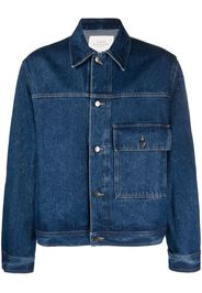 Studio Nicholson patch-pocket denim jacket - Blu