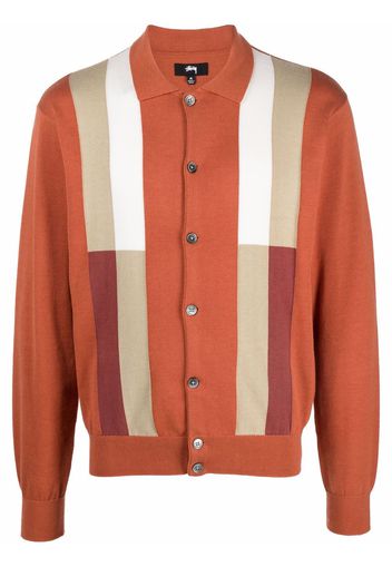 Stussy striped detail cardigan - Arancione