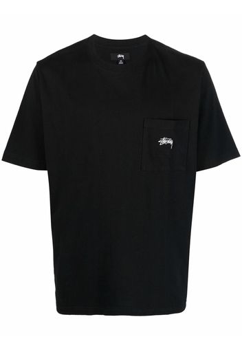 Stussy embroidered-logo pocket T-shirt - Nero