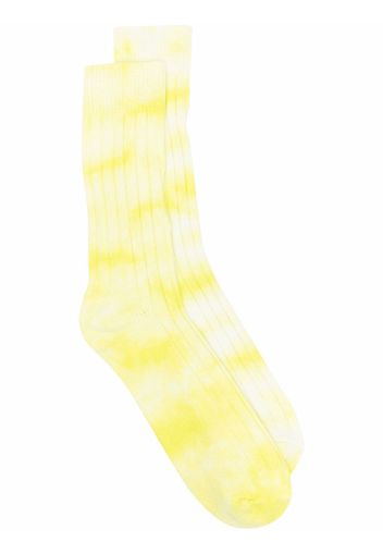 Stussy Calzini con fantasia tie dye - Giallo