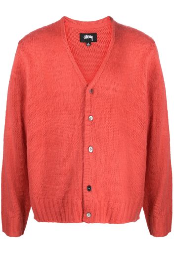 Stüssy V-neck knitted cardigan - Rosso