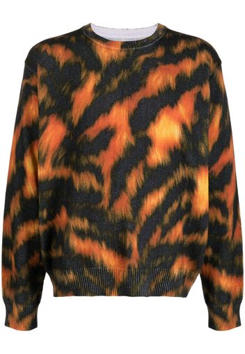 Stüssy tiger-print cotton sweatshirt - Arancione