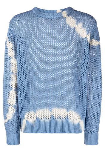 Stüssy bleached-effect open-knit jumper - Blu