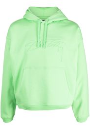 Stüssy embossed-logo cotton hoodie - Verde