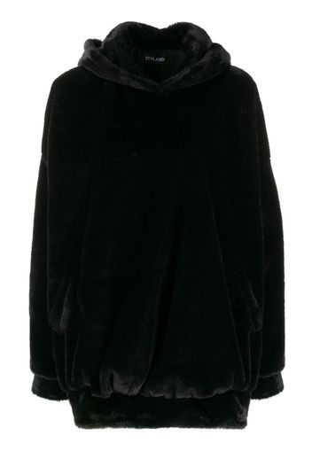 faux fur oversized hoodie