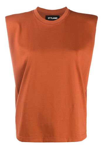 boxy sleeveless T-shirt