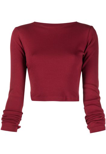 Styland T-shirt crop con applicazione - Rosso