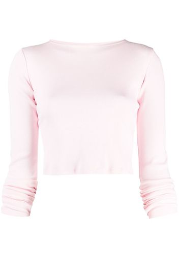 Styland cropped long-sleeve top - Rosa