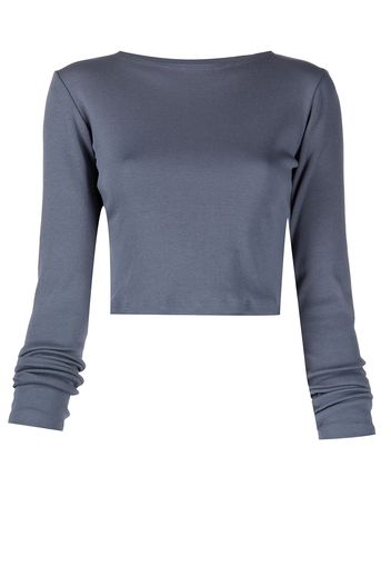 Styland T-shirt crop con applicazione - Blu