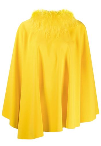 Styland feather-collar flounce dress - Giallo