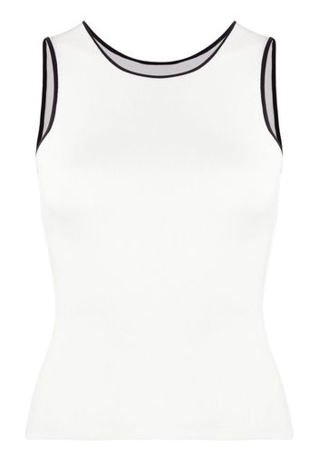 Styland contrastring-trim tank top - Bianco