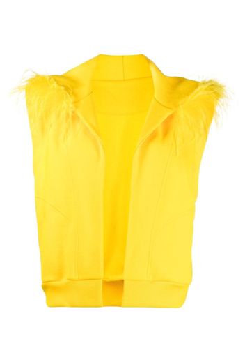 Styland feather-trim gilet - Giallo