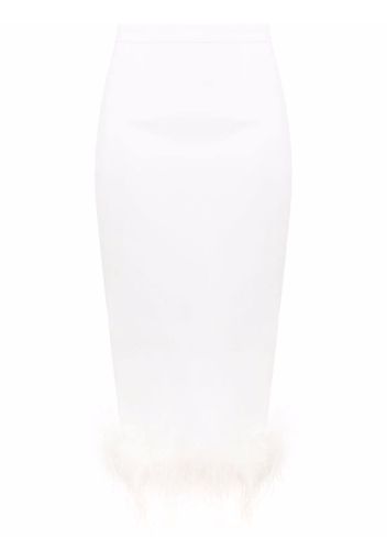 Styland feather-trim skirt - Bianco