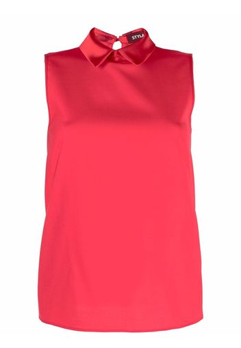 Styland sleeveless collared shirt - Rosso