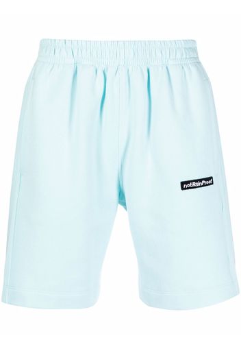 Styland slogan-patch track shorts - Blu