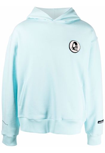 Styland appliqué-logo cotton hoodie - Blu