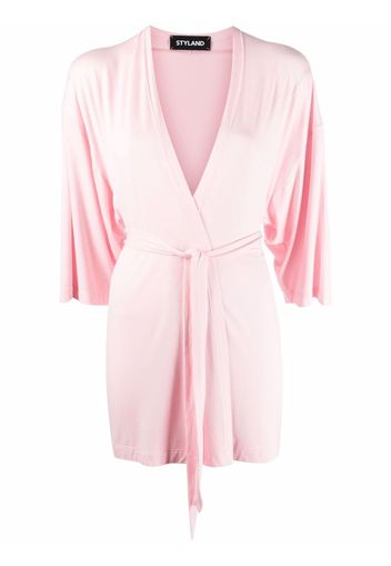 Styland tied-waist cardigan - Rosa