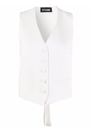 Styland buttoned silk waistcoat - Bianco