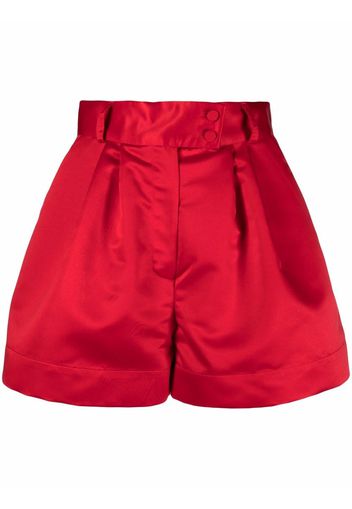 Styland high-waisted pleated shorts - Rosso