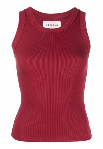 Styland fine-ribbed tank top - Rosso