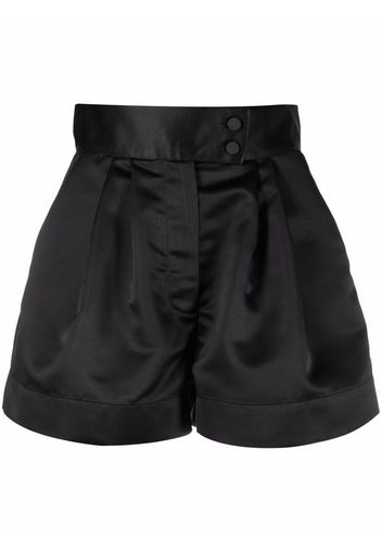 Styland high-waisted satin shorts - Nero