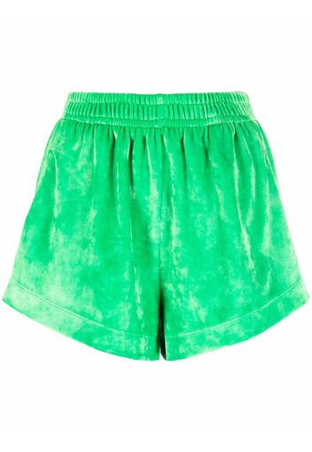 Styland high-waisted velvet shorts - Verde